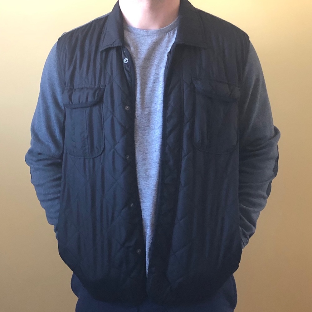 Quilted sweatshirt jacket